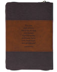 Man of God Faux Leather Journal with Zipper – Honey-Brown & Espresso | 1 Timothy 6:11