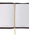 Man of God Faux Leather Journal with Zipper – Honey-Brown & Espresso | 1 Timothy 6:11