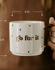 Strong and Courageous Gold Tile Coffee Mug