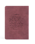 Helena Christian Journal – Elegant Mauve Notebook with Engraved Iris & Romans 8:18