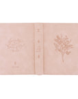 Shiloh NLT Notetaking Bible blush pink leather-like front and back covers with Psalm 139:14 scripture embossed