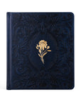 A navy blue hardcover 5-Year Prayer Journal with a gold floral design on the front, titled 'One Thing I Ask'.