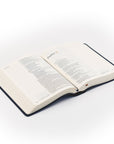 Satin ribbon bookmark detail in Versailles NLT Bible with Smyth-sewn binding for durability