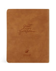 Back cover of the Amelia Christian Standard Bible featuring the hymn “Great Is Your Faithfulness” in elegant script.