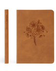 Amelia leather-like Christian journal showing wildflower cover design and spine with flexible suede-like softcover texture