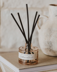 Elegant Cashmere and Vanilla Reed Diffuser adding cozy home fragrance to modern living room décor