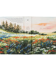 Coram KJV Bible full wrap cover with wildflowers, trees, and sunset landscape artwork