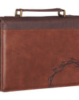 Christian Bible cover large size in brown faux leather for daily Bible study