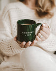 Comfort and Joy Stoneware Christmas Coffee Mug