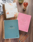 My Creative Bible Spiral Bound Illustrators Edition KJV in pearlized white, teal, and pink cover designs