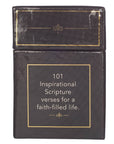 101 Inspirational Scripture verses for a faith filled life. Scripture cards and carrying box displayed