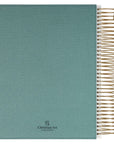 Back cover of Teal My Creative Bible KJV showing textured faux leather hardcover and gold spiral binding