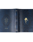 Versailles CSB Women’s Study Bible navy blue floral embossed full wrap cover showing front, spine, and back with gold Scripture detail