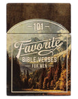 Vintage mountain-design box labeled “101 Favorite Bible Verses for Men” Christian Scripture cards gift set.