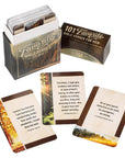 Spread of nature-themed Bible verse cards for men offering daily encouragement and Scripture reminders.