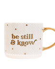 Be Still and Know Gold Tile Coffee Mug