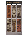 Christian Bookmark Set Strong and Courageous | Magnetic Bookmark