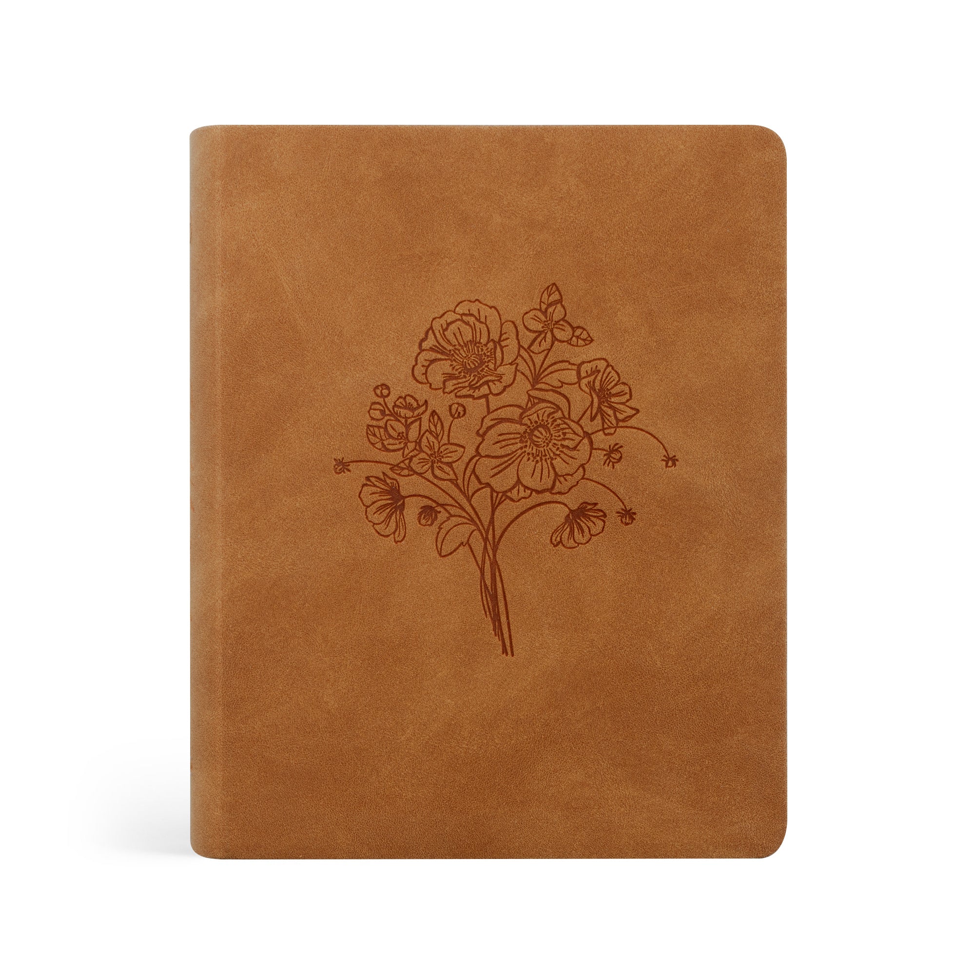 Amelia Christian Standard Bible Notetaking Bible Soft Brown Cover – Leather-like Bible inspired by Amelia, WV wildflowers.
