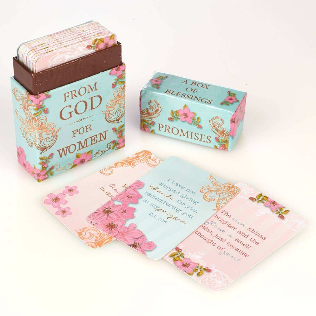 Beautifully packaged box of 101 Bible verse cards for women—an uplifting Christian gift for birthdays, teacher appreciation, or devotionals.