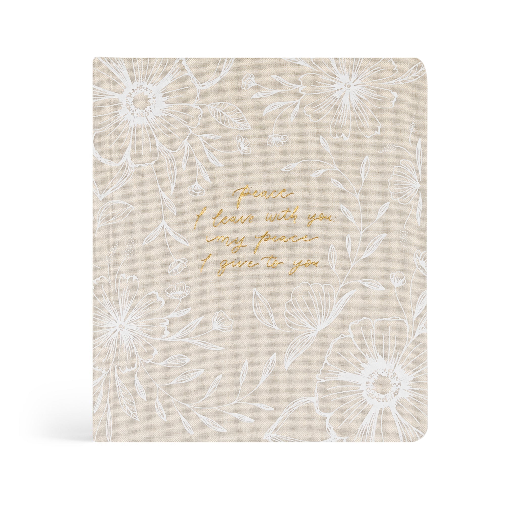 Cover of Cordova 5-Year Prayer Journal featuring John 14:27 verse “Peace I leave with you”