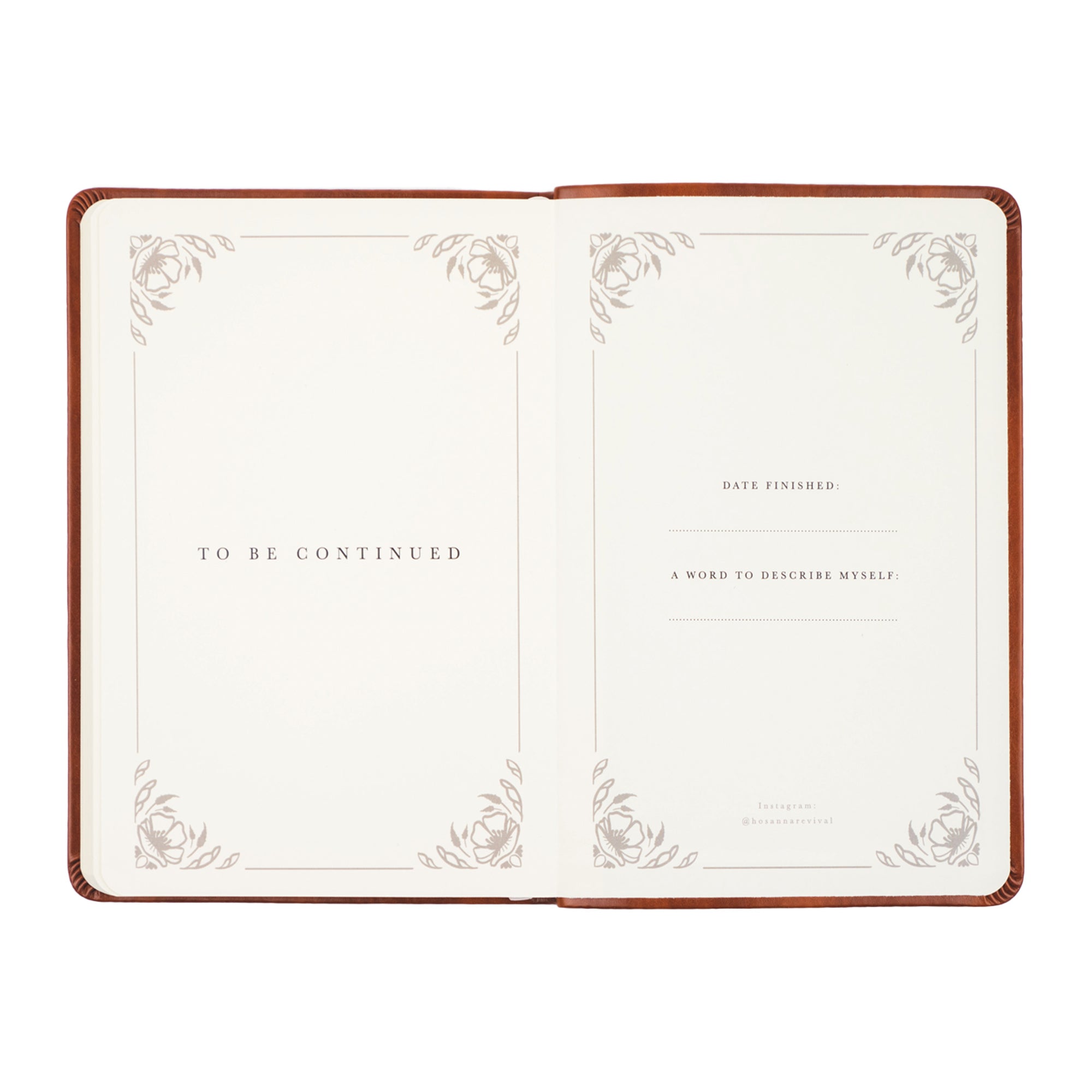 Vienna Christian notebook journal closing pages with floral design and reflection prompts for prayer journaling, Scripture writing, and faith journey notes