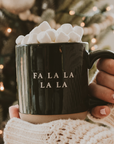 Fa La La Stoneware Christmas Coffee Mug