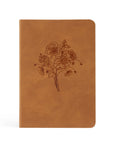 Amelia leather-like Christian journal with suede-like brown cover and minimalist wildflower design for prayer, notes, and reflection