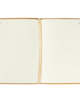 Interior of Amelia leather-like Christian journal showing open lined pages with satin ribbon marker for prayer journaling, notes, and reflection