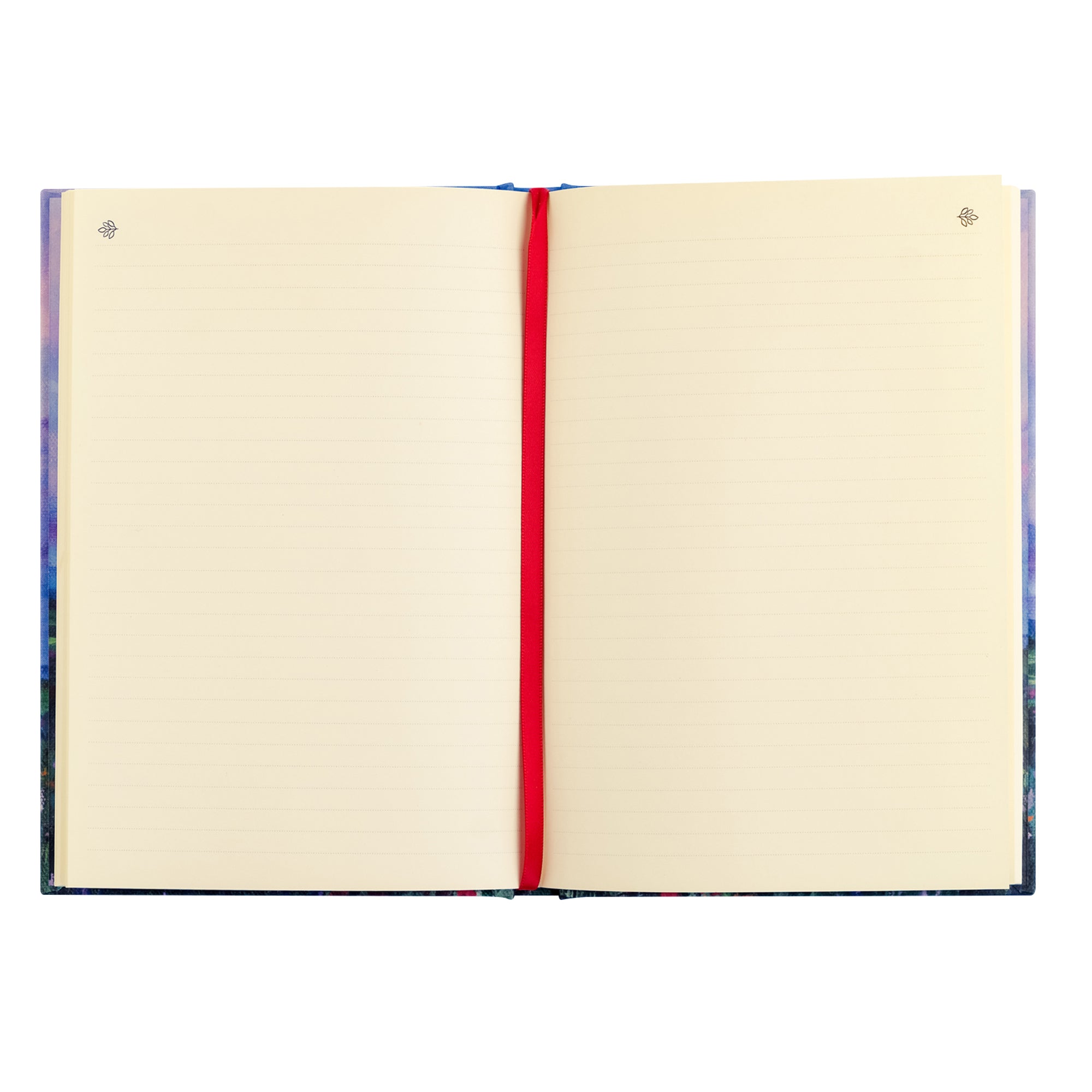 Open Cana Christian notebook showing lined journal pages with red ribbon marker for prayer, notes, and Bible study