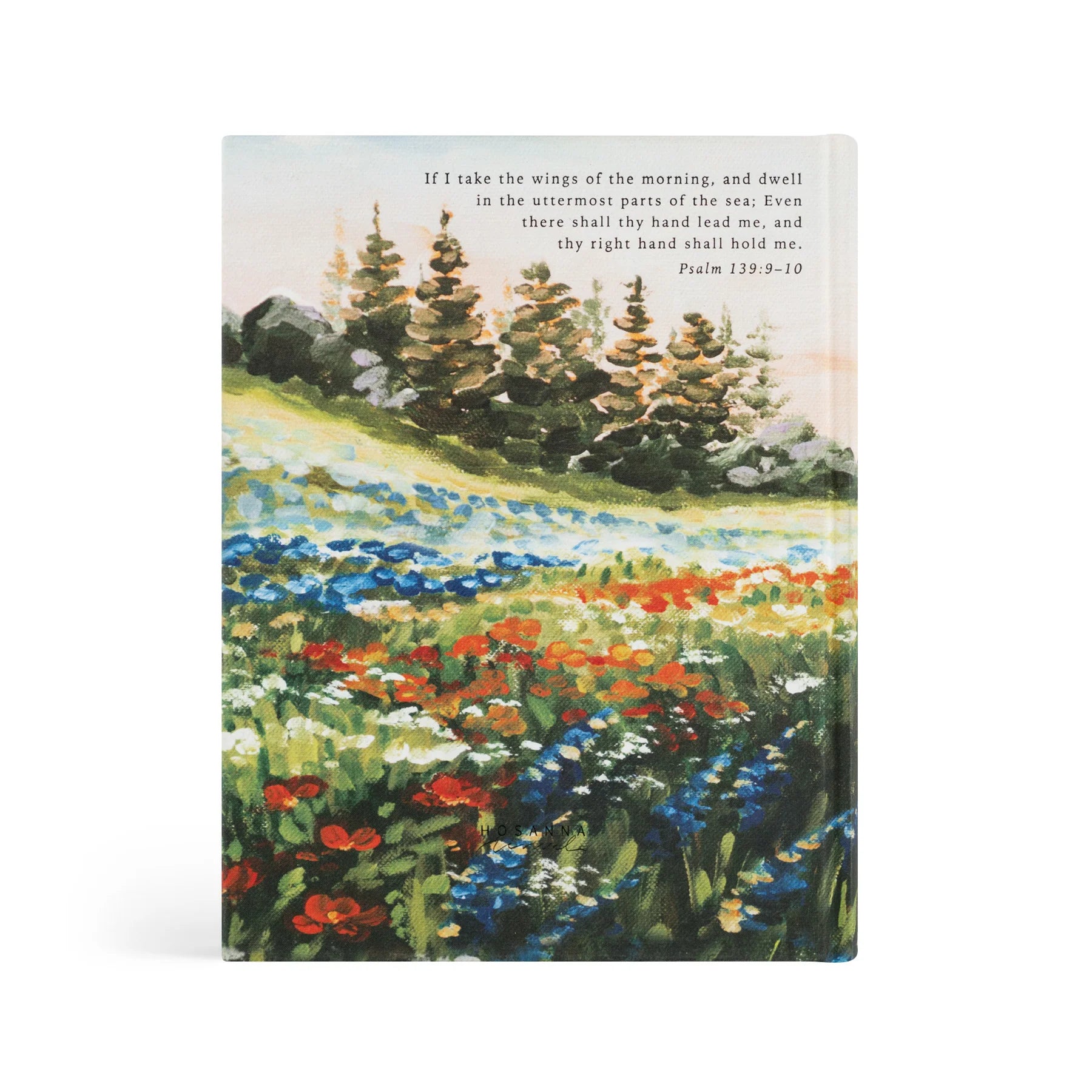 Coram KJV Bible back cover featuring Psalm 139 verse with floral landscape design