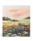 Coram prayer journal cover featuring Isaiah 26:3 with floral landscape and sunset design