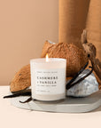 Cashmere and Vanilla Scented Candle - Soy Based