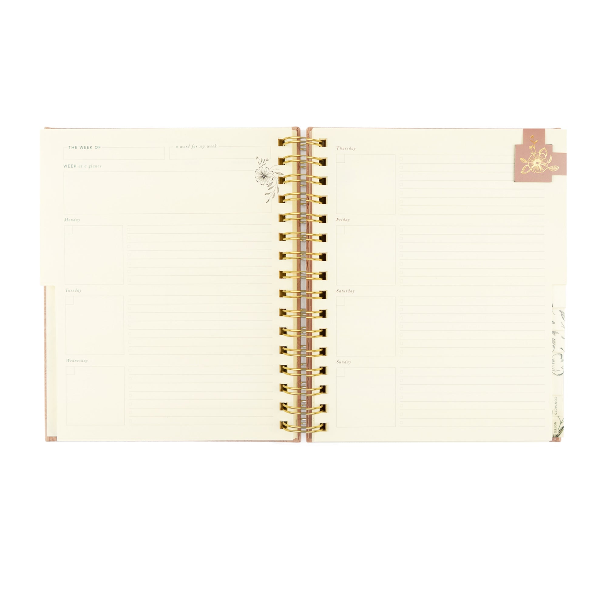 Scripture planner with Word for My Week devotional space for planning, reflection and/or prayer
