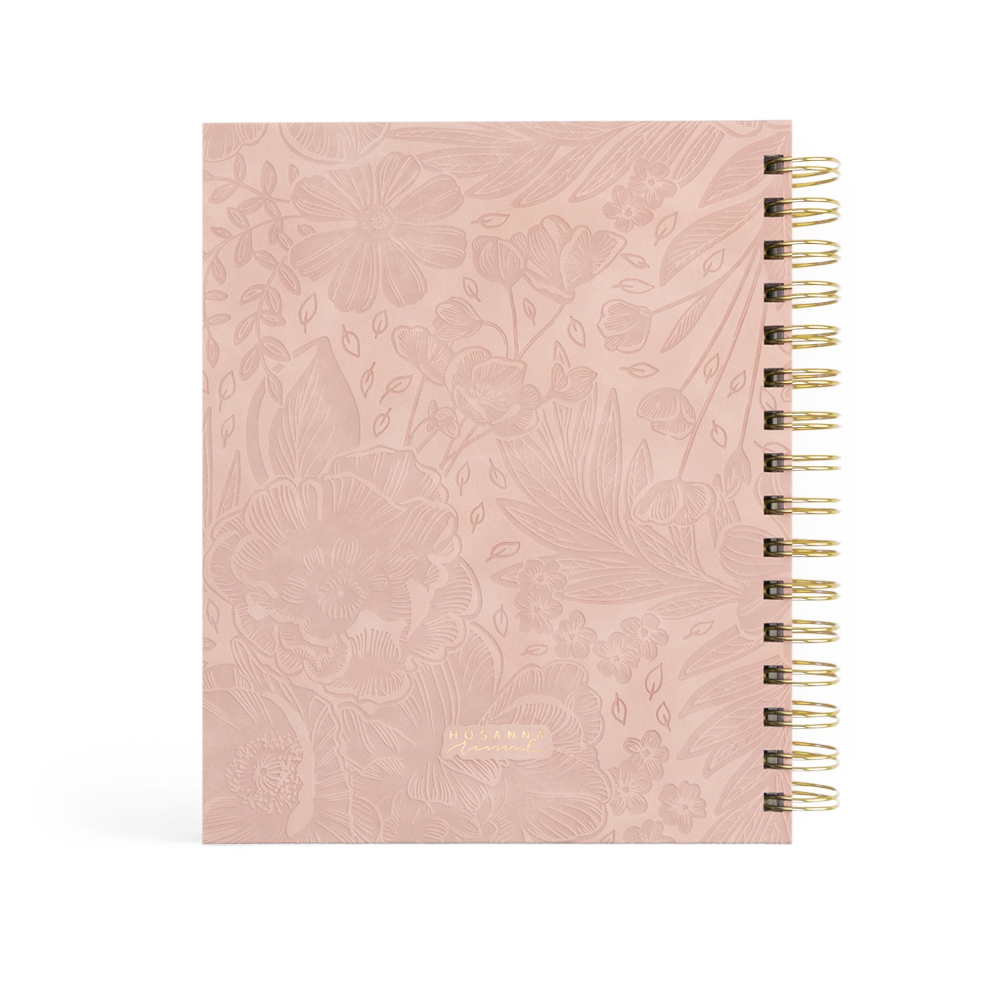 Pink blush floral Christian planner back cover by Sonoran Desert with poppies and peonies