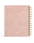 Pink blush floral Christian planner back cover by Sonoran Desert with poppies and peonies