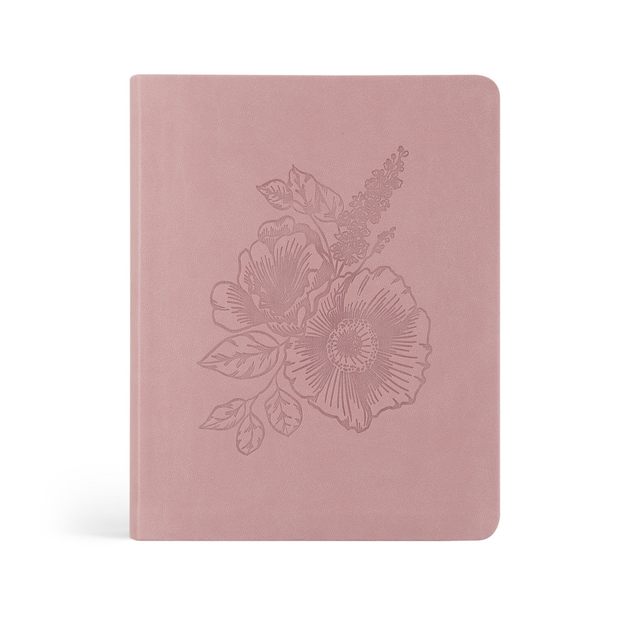 Mauves CSB Notetaking Bible with floral leather-like cover and John 15:5 Scripture verse