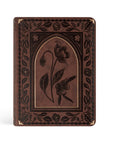 Palma ESV journaling Bible with brown floral design and gold foil detailing inspired by cathedral architecture