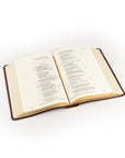 Open Palma ESV journaling Bible showing angled view of wide lined margins, cream-colored pages, and durable binding