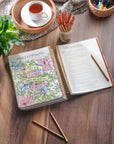 Pearlized White My Creative Bible Spiral Bound KJV open to an illustrated Philippians coloring page for creative Bible journaling