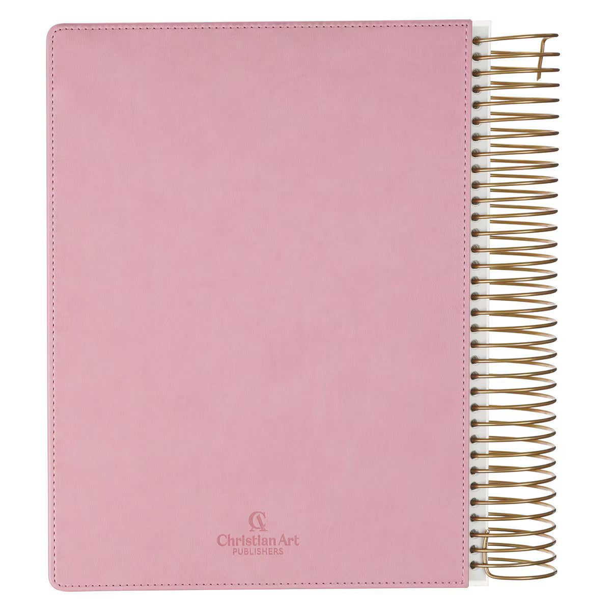 Back cover of pink faux leather My Creative Bible Illustrators Edition KJV spiral bound journaling Bible