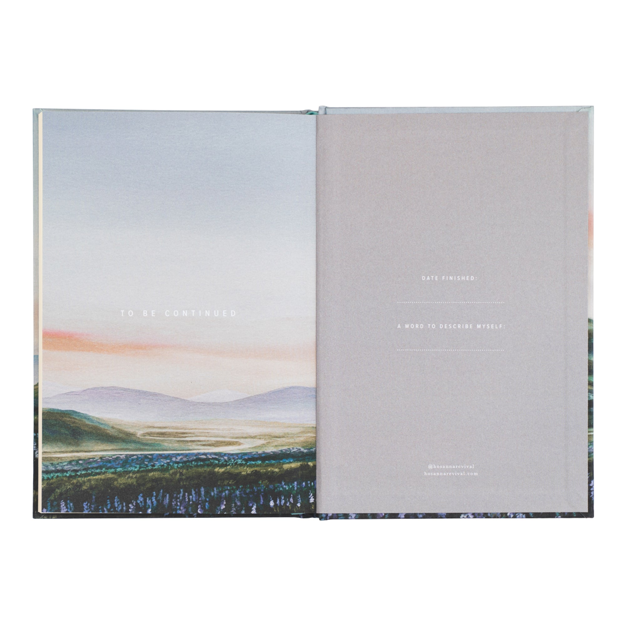 Final pages inside Restore My Soul Christian prayer journal showing closing reflection layout