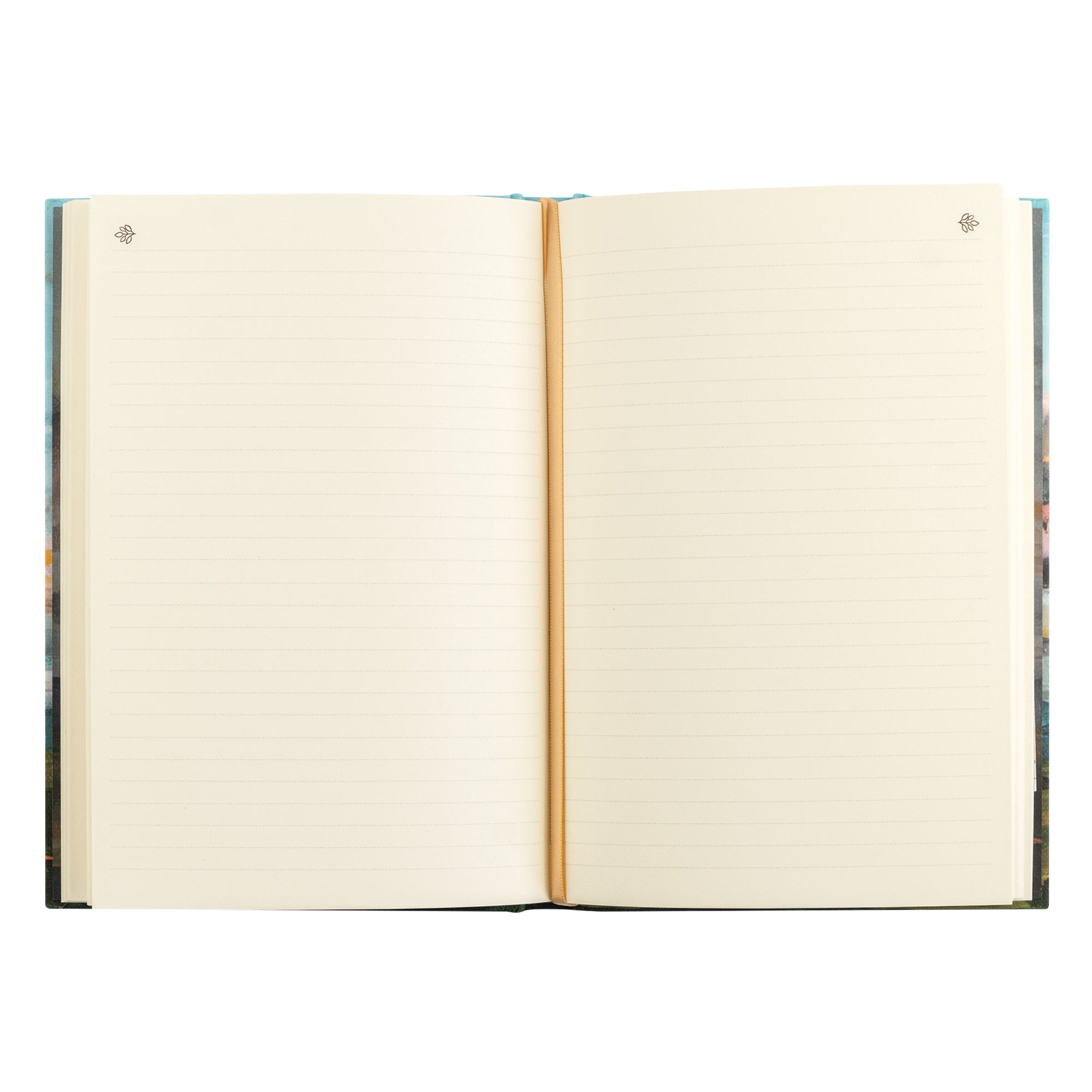 Open Santa Lucia Christian notebook showing lined pages for journaling, prayer notes, and Bible study reflection