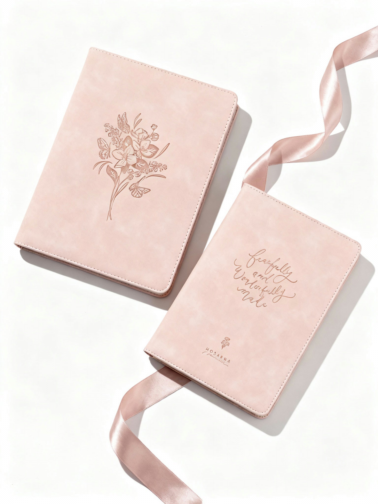 Shiloh NLT Journaling Bible and matching suede journal displayed together as a coordinated Christian gift set.