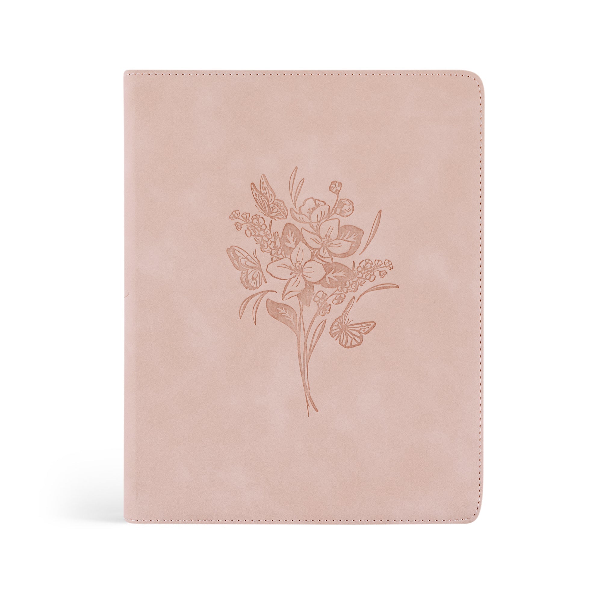 Shiloh NLT Notetaking Bible blush pink suede-like cover with Psalm 139:14