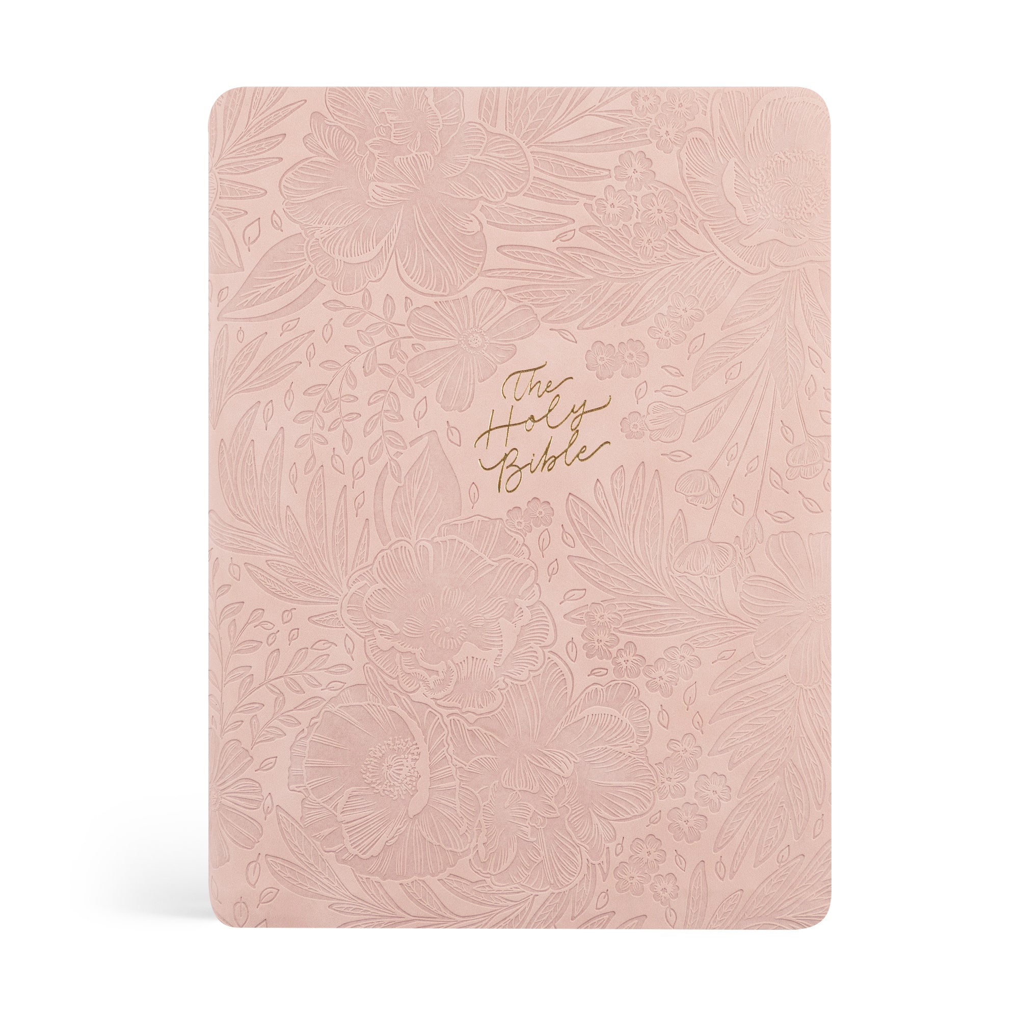 Sonora CSB Women’s Study Bible pink floral soft cover with debossed flowers and gold text "The Holy Bible"