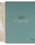 Teal My Creative Bible Spiral Bound Illustrators Edition KJV with gold spiral binding