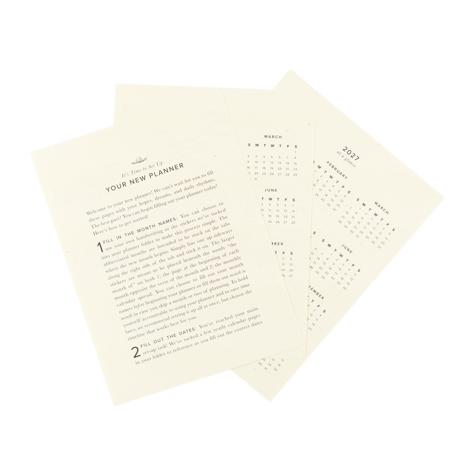 Instructions on how to use your planner and future years. 